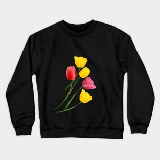 Tulip flower, red yellow rose Crewneck Sweatshirt